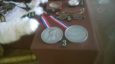 Lewis and Clark brought this silver plated medals to give to the indian tribes they met on the way.  By all accounts the Indians were not impressed with these gifts.  The would have preferred blue beads, firearms, and whiskey.  (c) 2014 Tim Carey