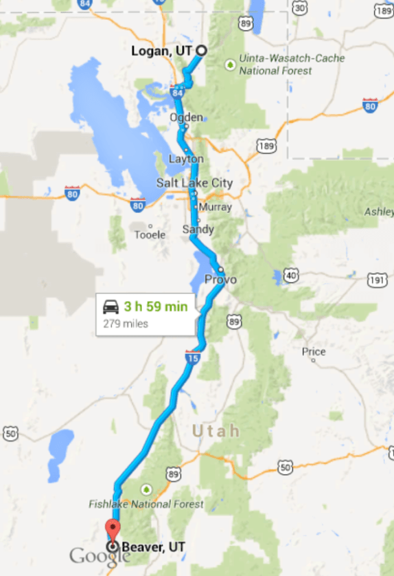 Logan Utah to beaver Utah:  A day in the Great Salt Lake Basin.