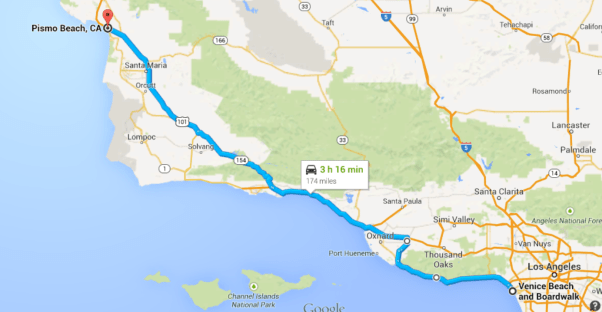 Venice Beach to Los Olivos and then on to Pismo Beach