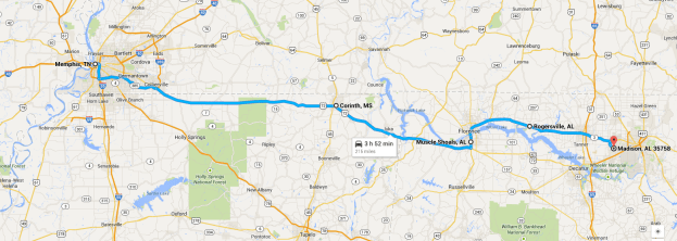 We follow the trail of tears from Memphis TN to Madison AL.  We will be visisting friends in Madison for the next few days.